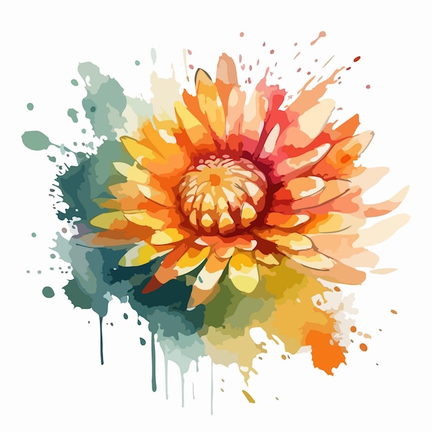 Flower illustration watercolor painting about flowers