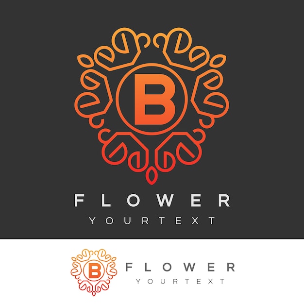 flower initial Letter B Logo design