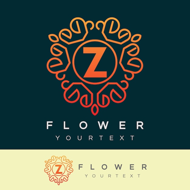 flower initial Letter Z Logo design