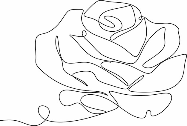 Vector the flower is drawn as a continuous line vector illustration without artificial intelligence