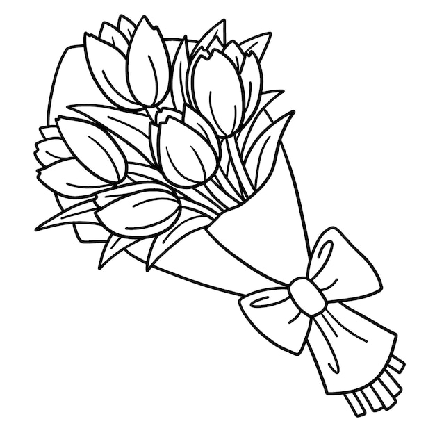 Flower Isolated Coloring Page for Kids