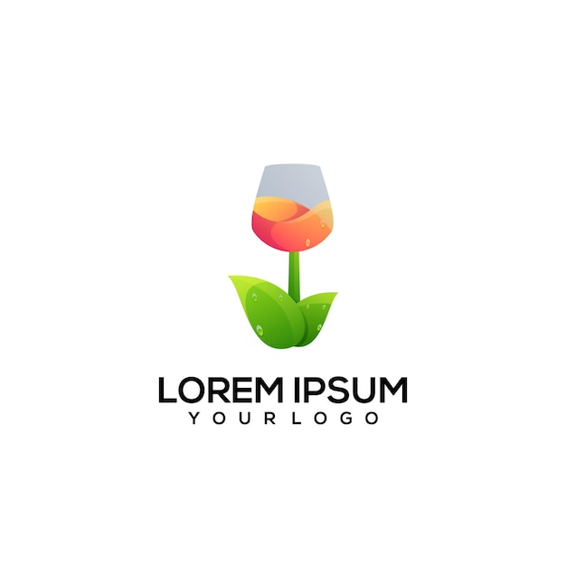 Flower Juice colorful logo illustration  