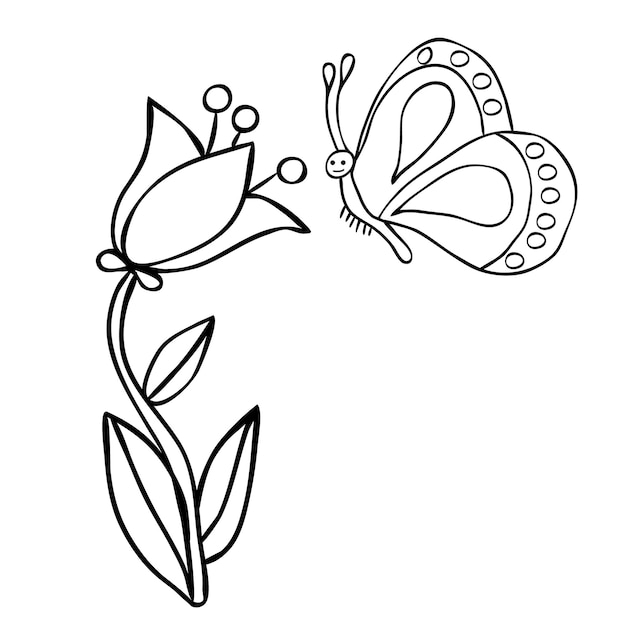 Flower for kids book coloring