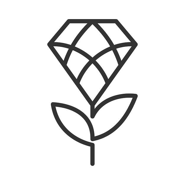 Flower leaf diamond logo Icon Illustration Brand Identity