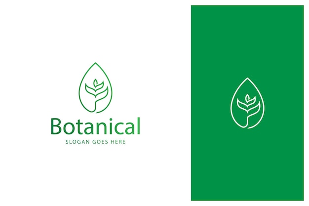 Flower leaf organic botanical logo design