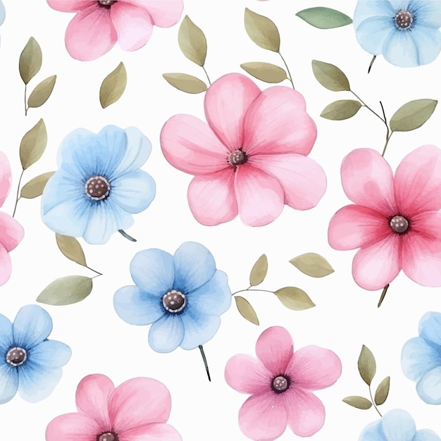 Flower leaf seamless pattern vector