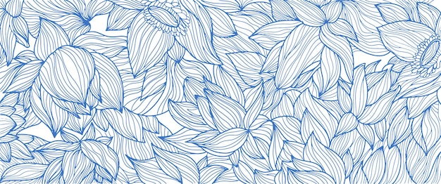 flower and leaves pattern vector background