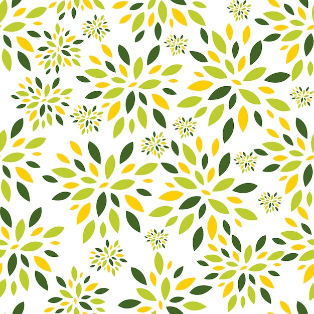 Flower Leaves Seamless Pattern Background Vector Illustration