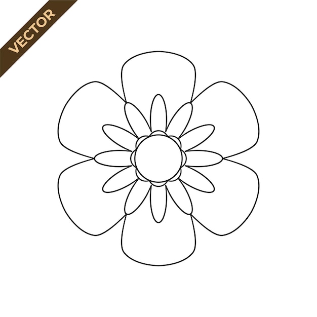 Flower line art Design element with floral theme