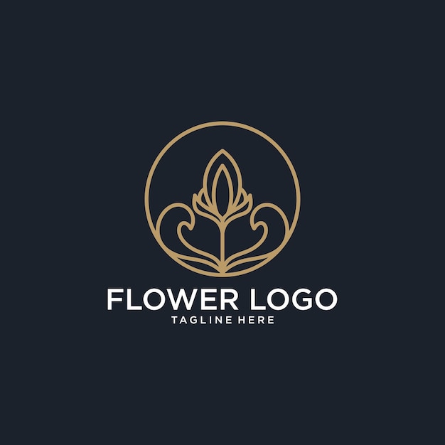 flower line art logo design