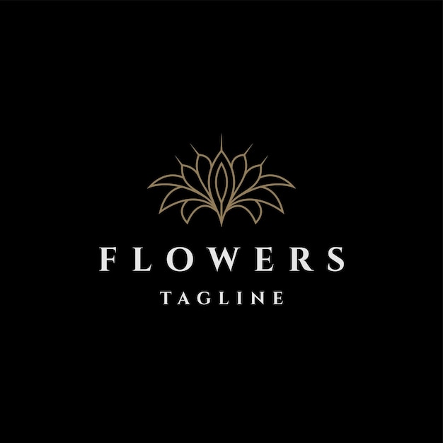 Flower line art style. flower luxury beauty salon, fashion, skincare, cosmetic and spa products