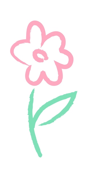 Flower linear children drawing