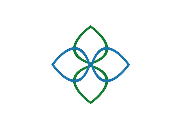 Flower Link with initial B logo design inspiration