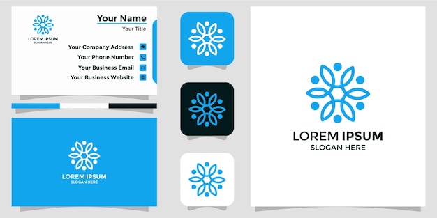 Flower logo and branding card