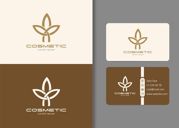 Flower logo design and business card template