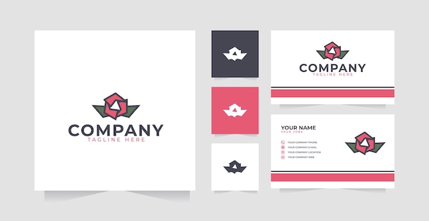 Flower logo design inspiration and business card