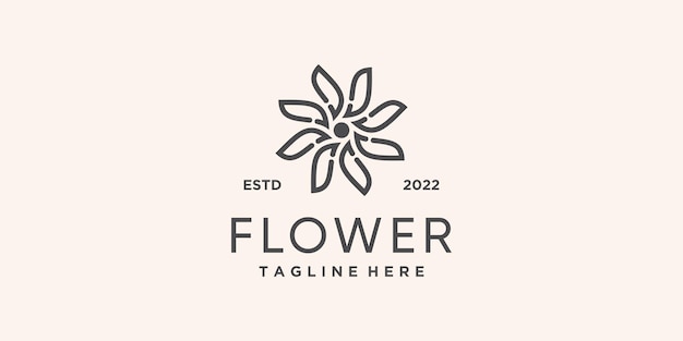 Flower logo design simple and unique Premium Vector