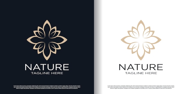 flower logo design with creative concept premium vector