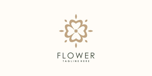 Flower logo design with creative concept Premium Vector