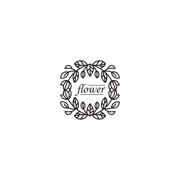 Flower logo drawn with minimal lines