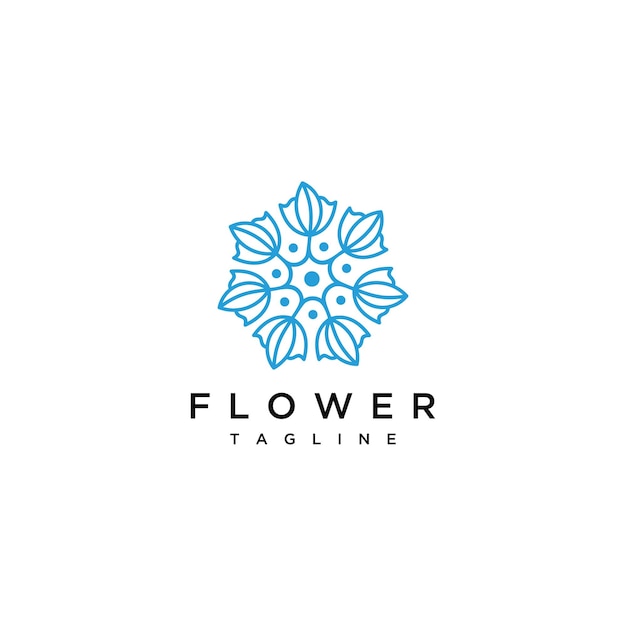 Flower logo drawn with minimal lines