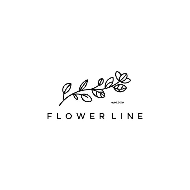 Flower logo drawn with minimal lines