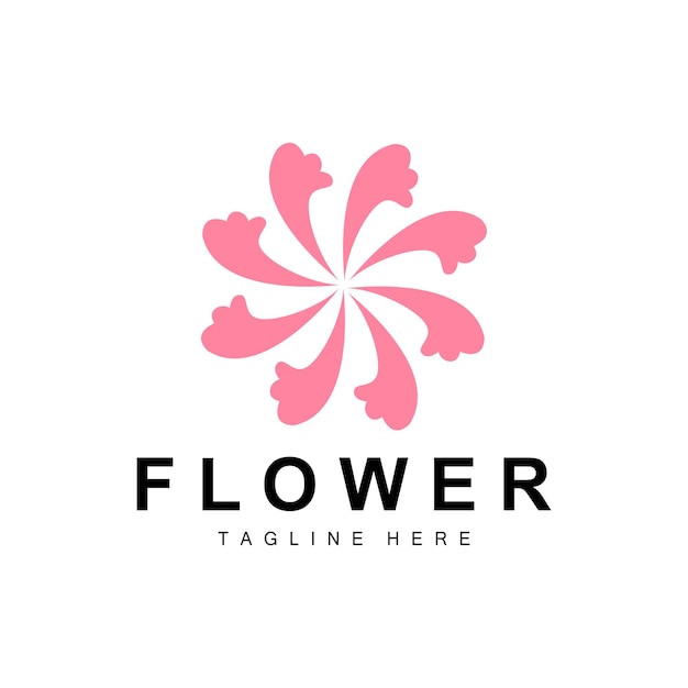 Flower Logo Flower Garden Design With Simple Style Vector Product Brand Beauty Care Natural