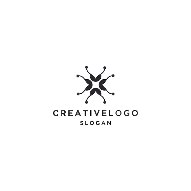 Flower logo icon design template