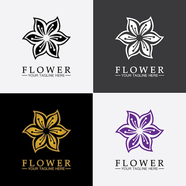 Flower logo vector illustration design template