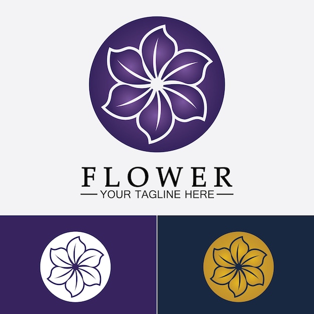 Flower logo vector illustration design template