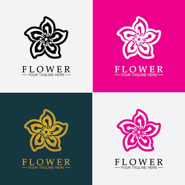 Flower logo vector illustration design template