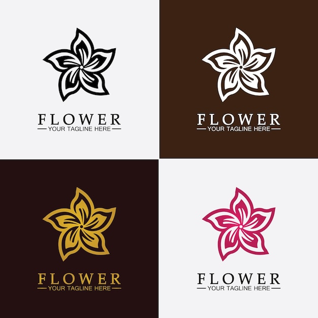 Flower logo vector illustration design template