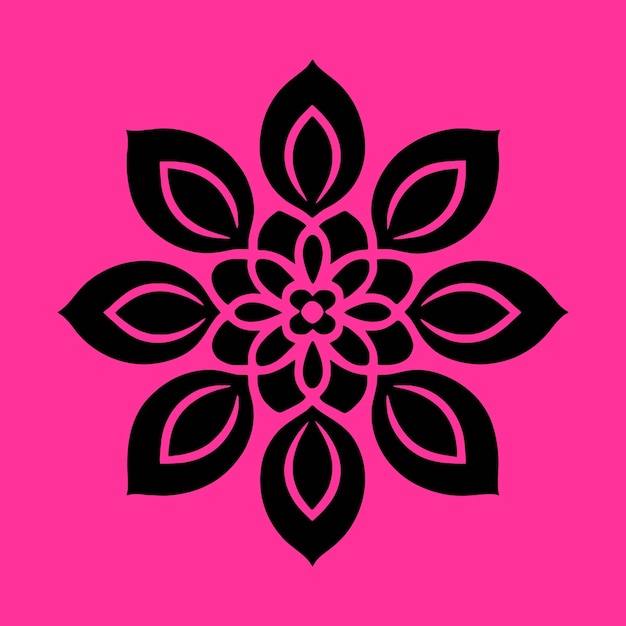 Flower logo vector simple abstract flat mandala tattoo plant color blossom floret bloom stencil