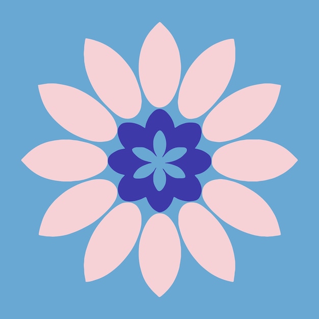 Flower logo vector simple abstract flat mandala tattoo plant color blossom floret bloom stencil