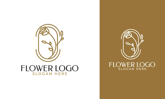 Flower logo with minimalist style