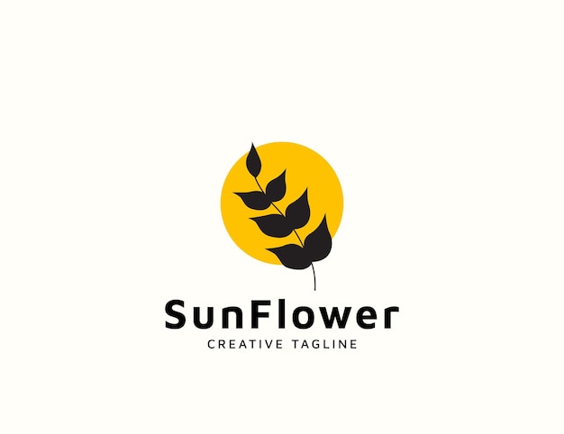 Flower logo with sun design