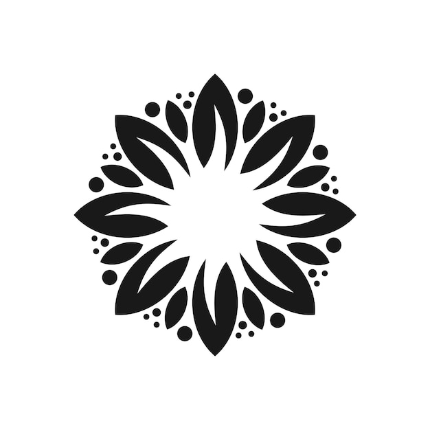 flower mandala black color logo