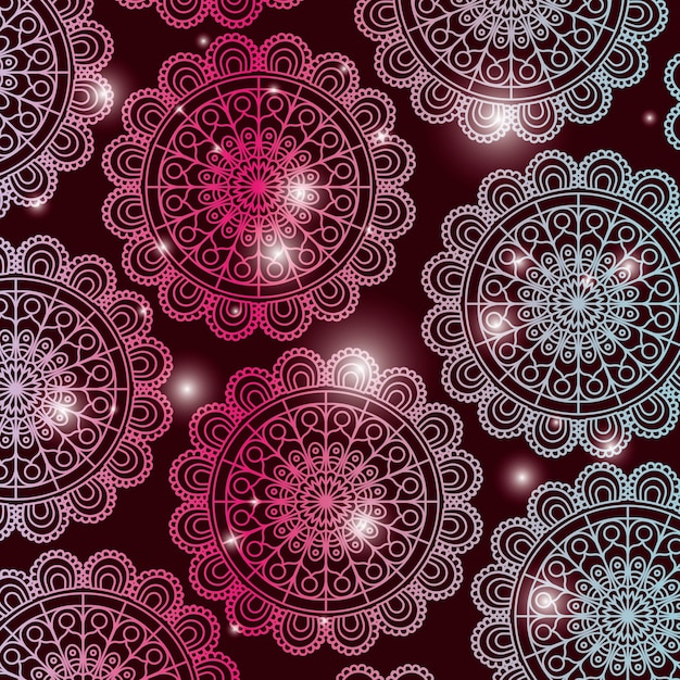 Flower mandala in bright background pattern