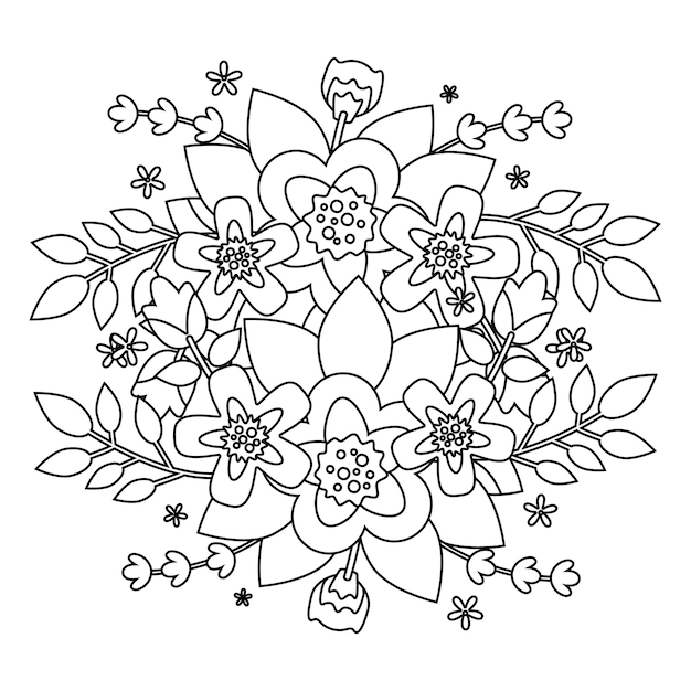 Flower mandala coloring page