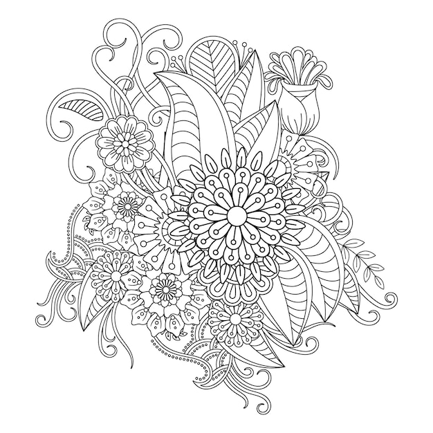 Flower mandala coloring page