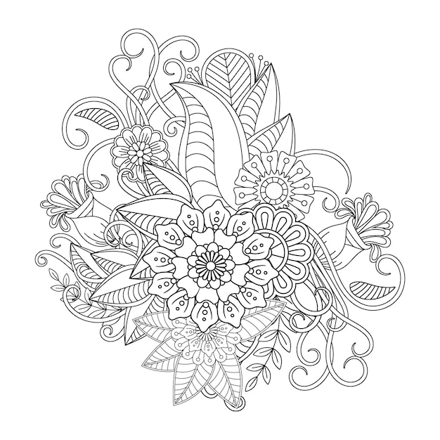 Flower mandala coloring page