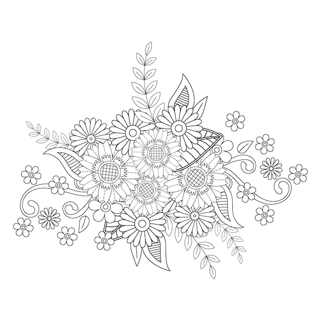 Flower mandala coloring page