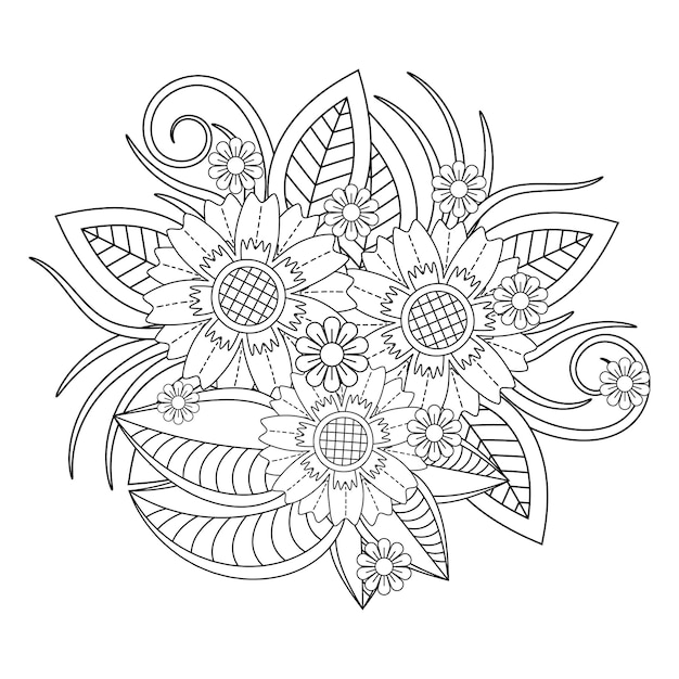 Flower mandala coloring page