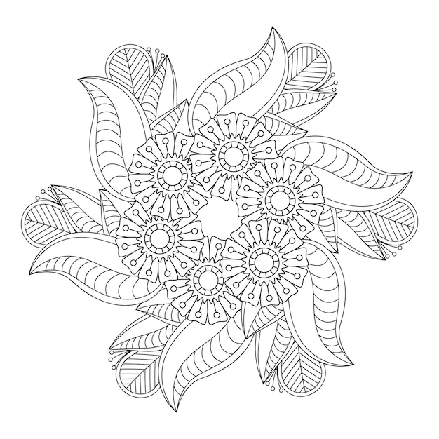 Flower mandala coloring page