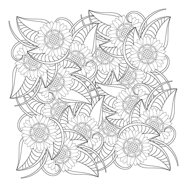 Flower mandala coloring page