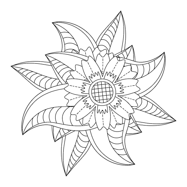 Flower mandala coloring page