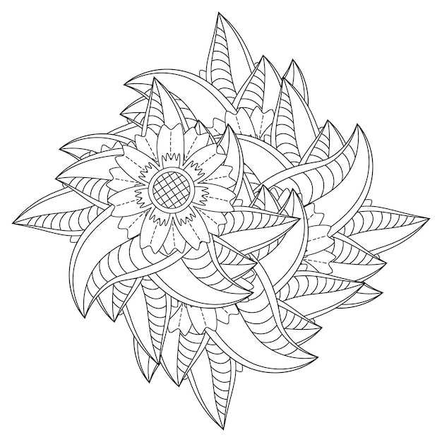 Flower mandala coloring page