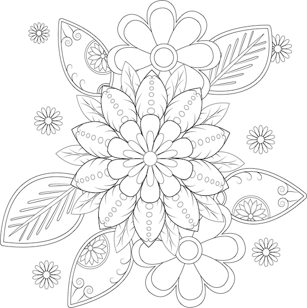 Flower mandala coloring page