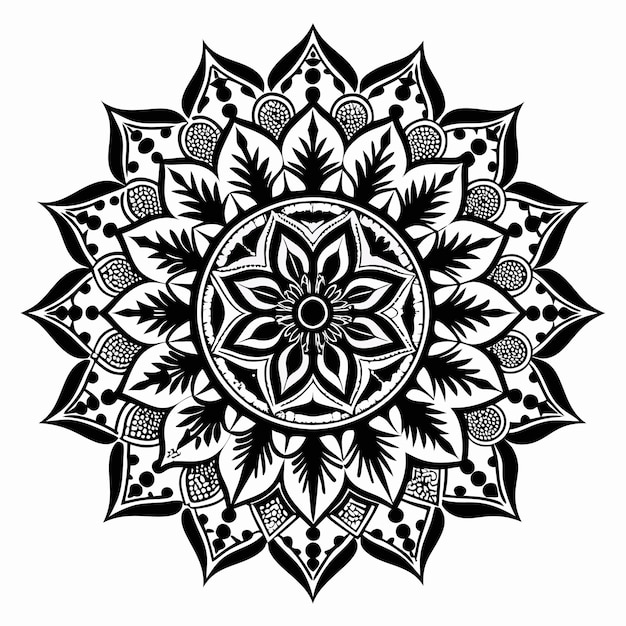 Flower mandala Design Illustration Vector style With white background coloring book mandala design