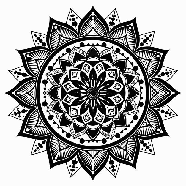 Vector flower mandala design illustration vector style with white background coloring book mandala design